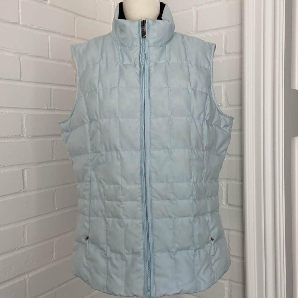 Women’s Size M Classic Light Blue Quilted Eddie Bauer Spring Winter Vest